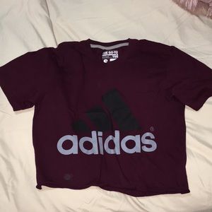 Women’s burgundy Adidas cropped T-shirt